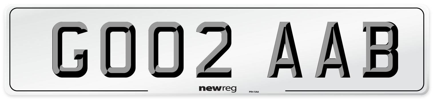 GO02 AAB Number Plate from New Reg
